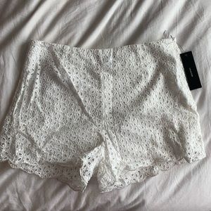 White floral shorts